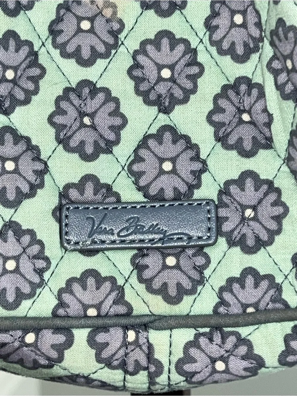 Vera Bradley Quilted Insulated Lunch Bag – Mint Green & Gray Floral